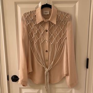 Nanushka Beige Blouse with Knotted Detail. Size S. Worn once.